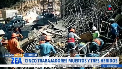 Mueren 5 trabajadores tras el colpaso de un andamio en Hidalgo