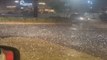 A man in Gauteng, South Africa is completely shocked by the sight of relentless hailstones pounding the ground.