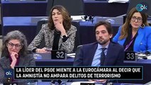 La líder del PSOE miente a la Eurocámara al decir que la amnistía no ampara delitos de terrorismo