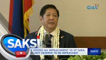 PBBM sa ugong na impeachment vs VP Sara: She does not deserve to be impeached | Saksi