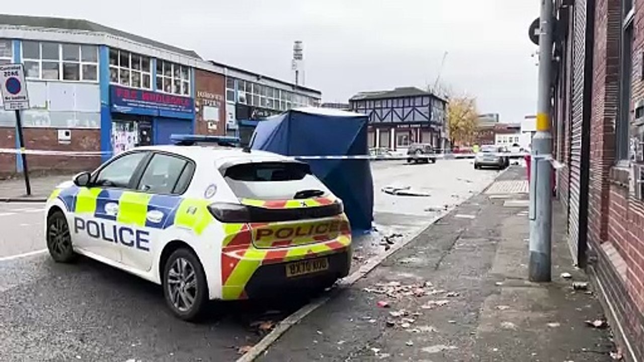 Police on Great Hampton Row in Hockley, Birmingham, after a man is stabbed