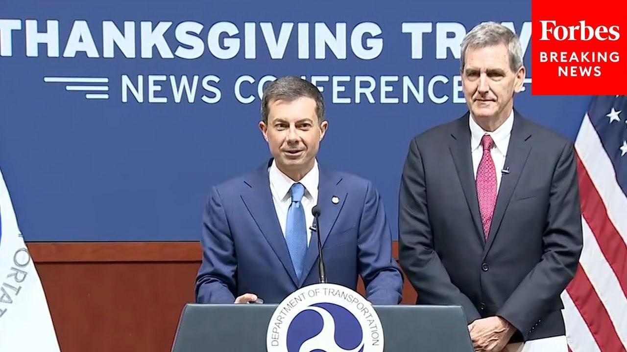 Transportation Sec. Pete Buttigieg Holds Press Briefing About Thanksgiving Travel