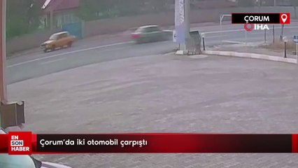 Çorum’da iki otomobil çarpıştı