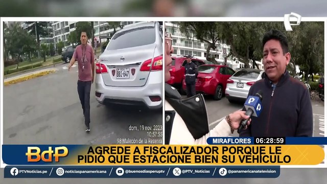 Miraflores: conductor agrede a fiscalizador porque le pidió que estacione bien su vehículo
