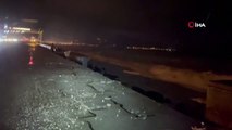 Karadeniz Sahil Yolu'nda şiddetli dalgalar yolun çökmesine neden oldu