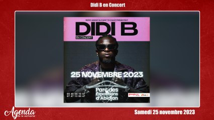 agenda de la semaine du 20 au 23 novembre 2023/ Didi B en concert