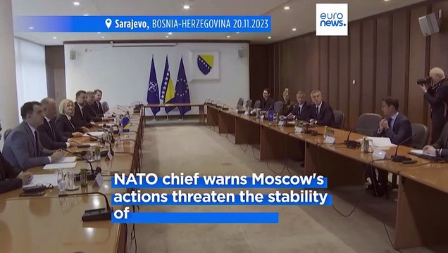 NATO chief commits to Bosnia's territorial integrity and condemns 'malign' Russian influence