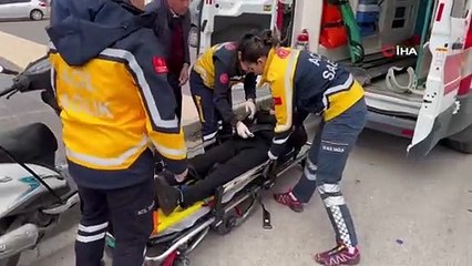 Virajda kontrolden çıkan motosiklet kaldırıma çarptı: 1 yaralı