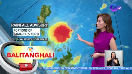 Rainfall advisory, nakataas sa ilang bahagi ng Camarines Norte | BT