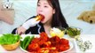 ASMR MUKBANG| Spicy Steamed Ox Foot, Rice ball, Baekgimchi, Seasoned chives, Lettuce
