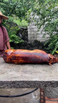 Cooked the pig very well and made a very tasty dish. | Pig Cooking Videos | Pig Recipes