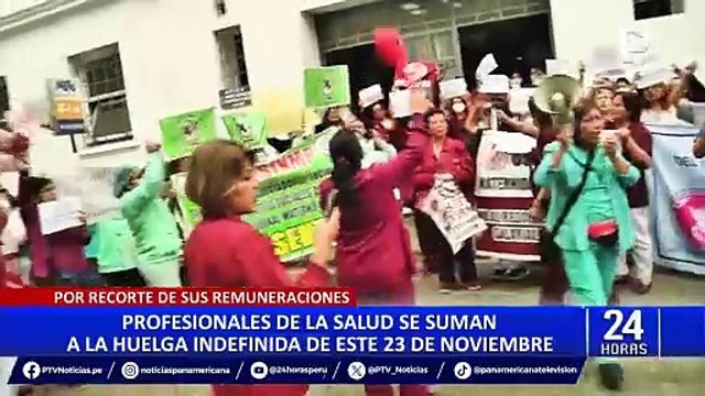 Profesionales de la salud se suman a huelga indefinida por recorte de remuneraciones