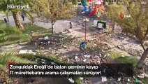 Zonguldak Ereğli'de batan geminin kayıp 11 mürettebatını arama çalışmaları sürüyor