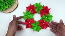 DIY Paper Christmas Wreath | Origami Paper Wreath | Christmas Craft Ideas | Paper Craft