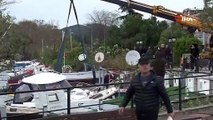 Şiddetli fırtına ve dev dalgalar 92 balıkçı teknesine zarar verdi