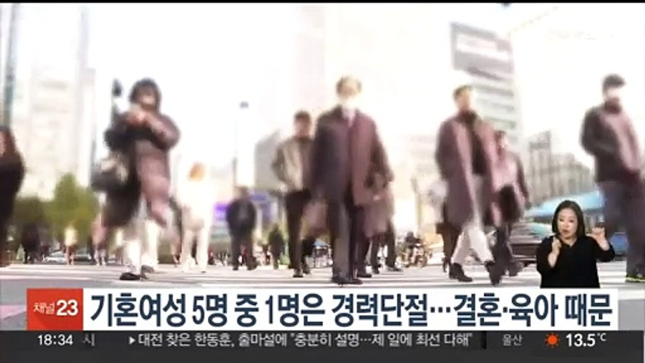 기혼여성 5명 중 1명 경력단절…결혼·육아 때문