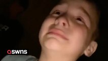 Kid acts tough before haunted house - only to be left in tears afterwards