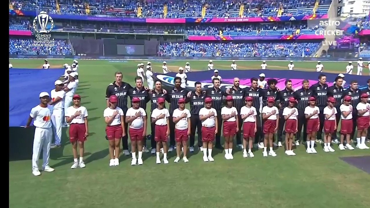 NATIONAL ANTHEM CEREMONY  INDIA v NEW ZEALAND - Cricket World Cup 2023