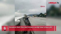 Karadeniz Sahil Yolu'nda fırtınanın verdiği hasar ortaya çıktı