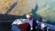 Bodrum'da ayağına kum torbası bağlayıp denize atlayan şahıs basın mensupları tarafından kurtarıldı