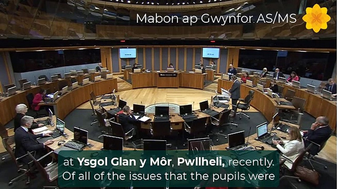 Hear Mabon ap Gwynfor MS raise Pwllheli pupils' concerns in the Senedd