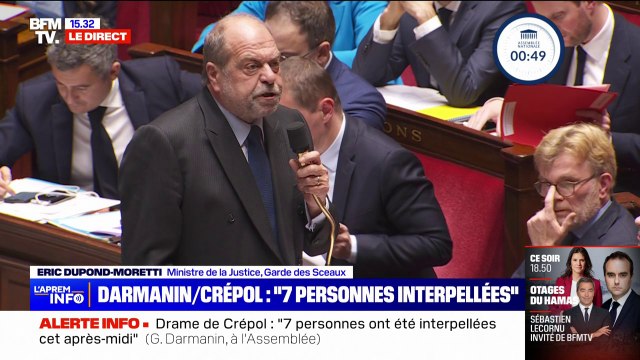 Mort de Thomas à Crépol: Éric Dupond-Moretti accuse le RN de récupération politique comme pour la petite Lola et le petit Clément