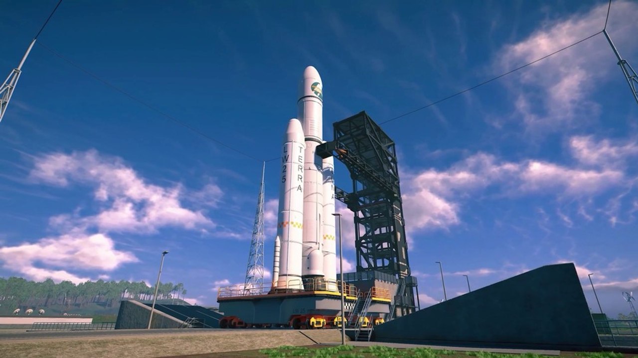 Der Construction Simulator zeigt im Schnelldurchlauf, wie ihr im DLC ein Raketenstartgelände baut