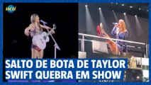 Maré de azar? Salto da bota de Taylor Swift quebra em show no Rio