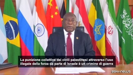 Presidente Sudafrica Ramaphosa accusa Israele di crimini di guerra