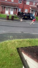 Pigeon Chases Man Down Street