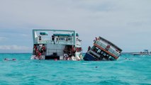Passengers start panicking when the Blue Lagoon Transfer Ferry starts sinking