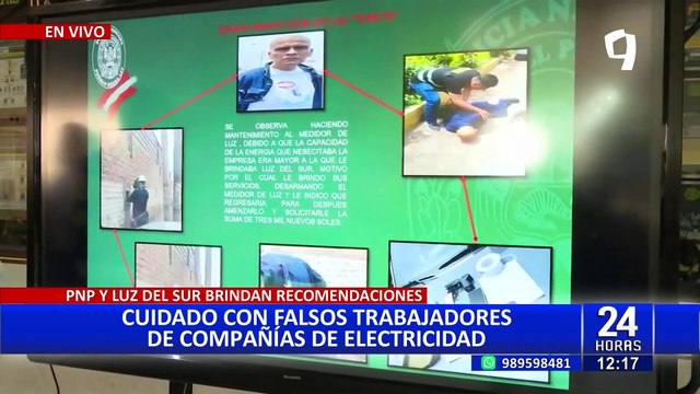 PNP presencia de falsos trabajadores de compañías eléctricas