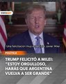 Donald Trump saludó a Milei por el triunfo en el balotaje