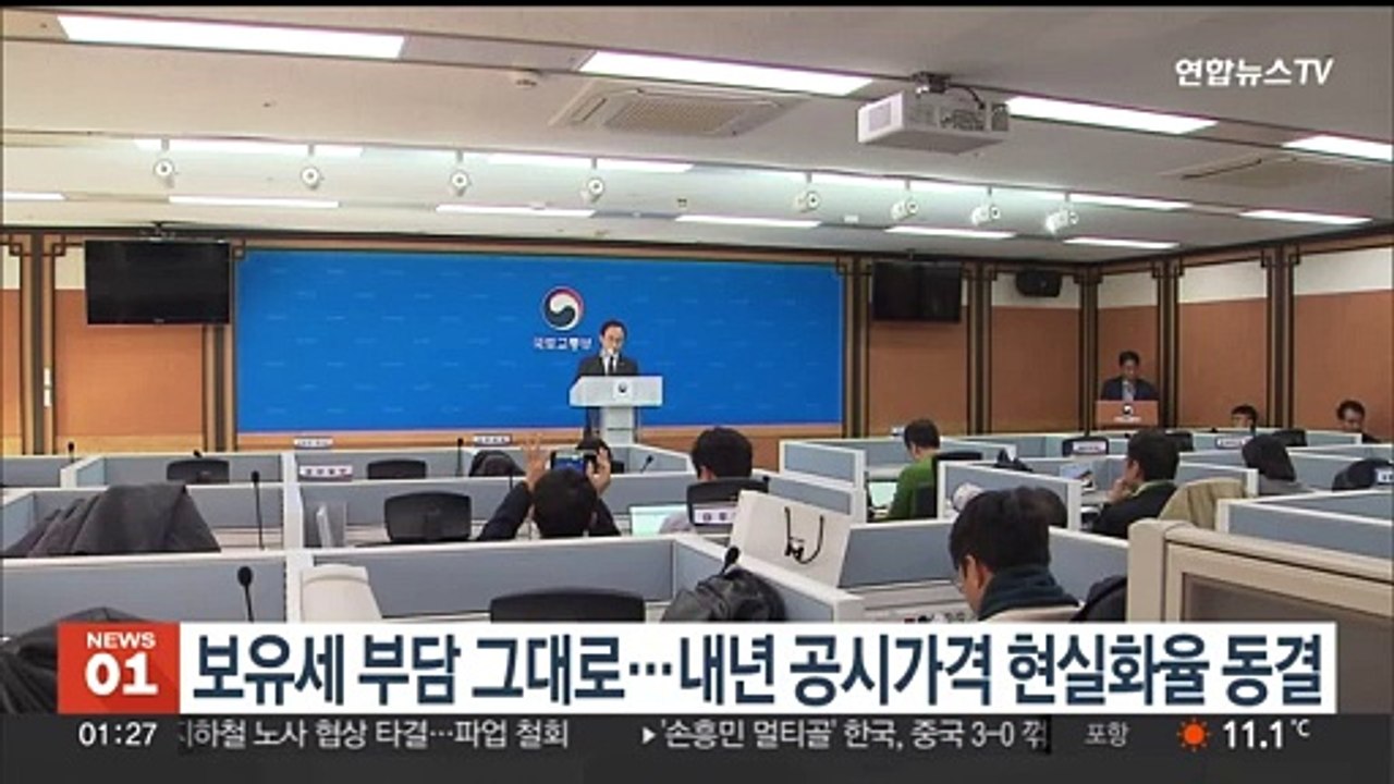 보유세 부담 그대로…내년 공시가격 현실화율 동결