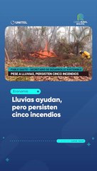 Lluvias ayudan, pero persisten cinco incendios