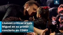 Tunden a Luis Miguel por besar a niña en su primer concierto en CDMX