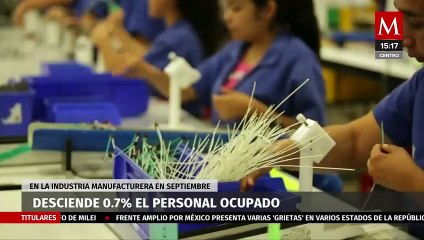 Industria manufacturera desciende  0.7 por ciento durante septiembre