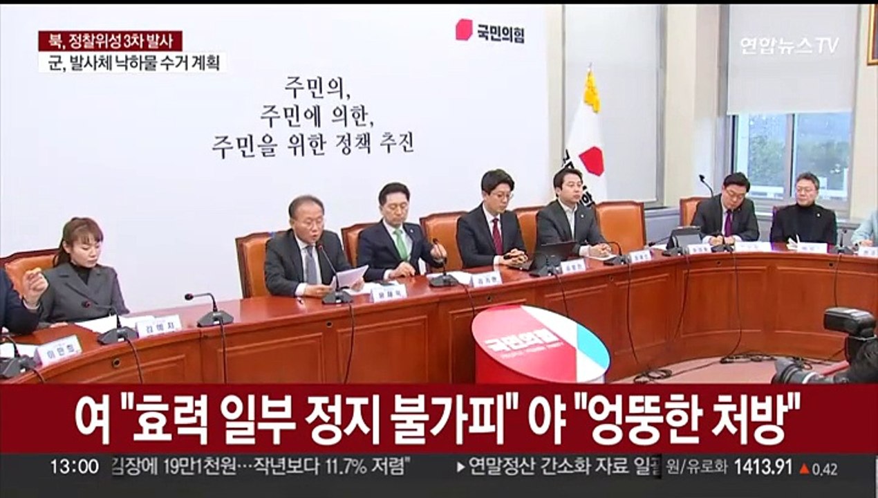 여 "효력 일부 정지 불가피한 조치" 야 "엉뚱한 처방"