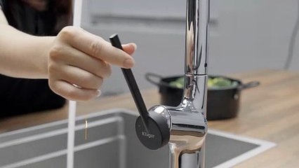 Vòi rửa bát dây rút thương hiệu Kluger KLF0001C chất liệu hợp kim đồng