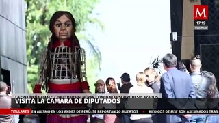 La “Pequeña Amal” visitó hoy la Cámara de Diputados para crear conciencia en contra de la violencia