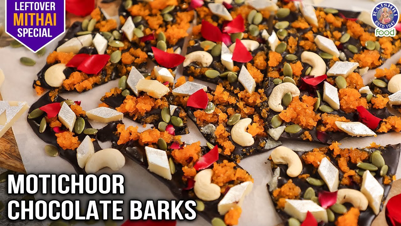 Motichoor Chocolate Barks | Use Leftover Mithai...