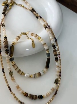 High Quality Beaded Necklace Color Natural Stone Chain Necklace Set Necklace Jewelry For Women Gold Plated Adjustable