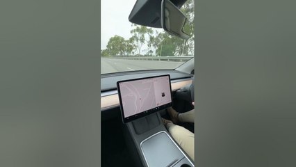 Tesla auto turn signals are handy!
