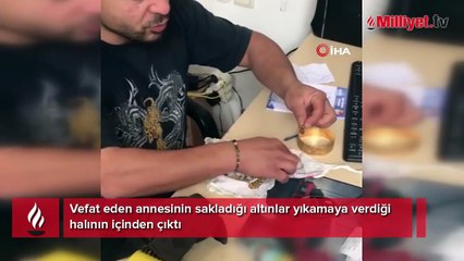 Vefat eden annesinin serveti halının içinden çıktı!
