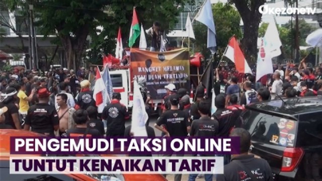 Ratusan Pengemudi Taksi Online Gelar Aksi Protes, Tuntut Kenaikan Tarif