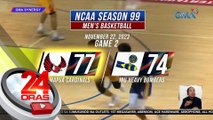 JRU Heavy Bombers, laglag na sa final four matapos talunin ng Mapua Cardinals sa score na 77-74 | 24 Oras