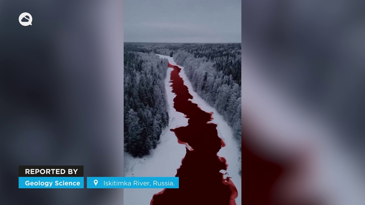 The Iskitimka River is dyed dark red in Russia - video Dailymotion