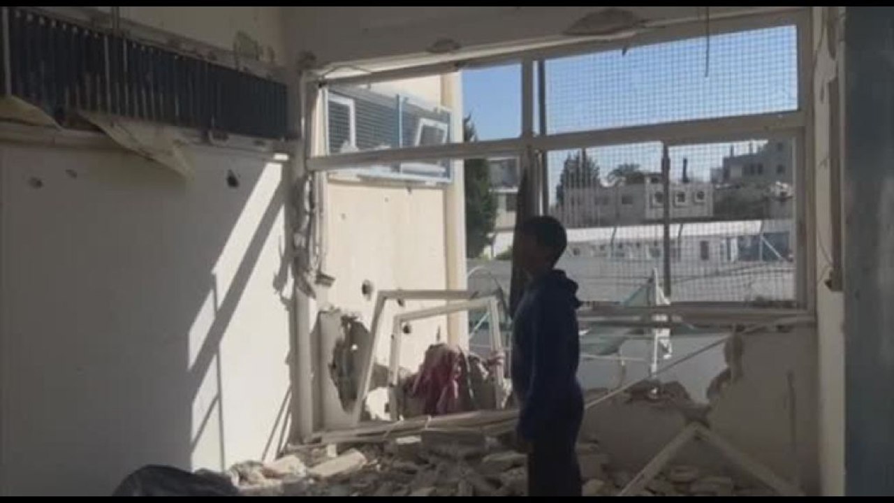 Immagini dei danni alla scuola Onu nella Striscia di Gaza