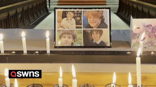 Floral tributes to four teenage friends who were killed in camping trip crash left on college steps