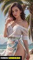 Ai Lookbook Fashion Model - Do You Like This Amazing Beach. Skirt Lift.